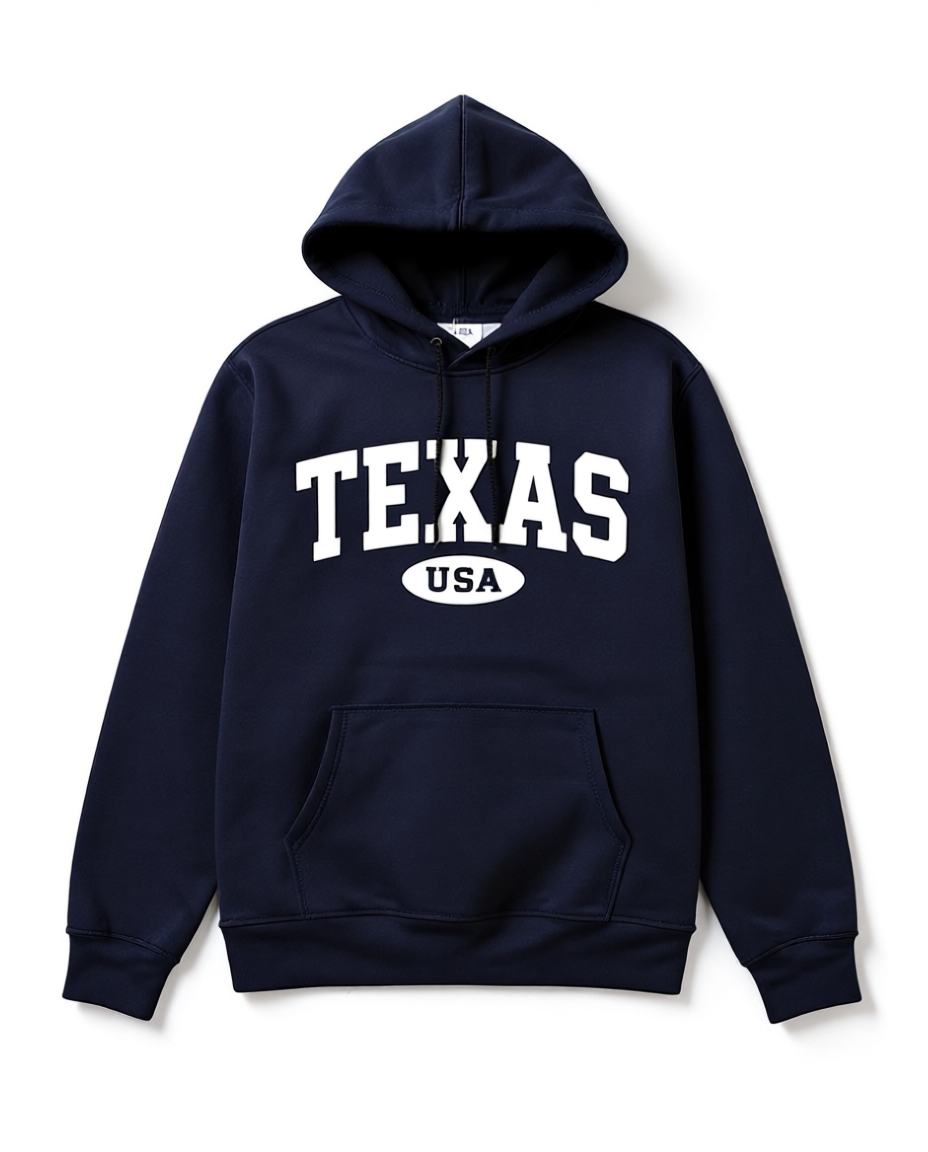 Texas USA Hoodie – Classic Navy Blue Sweatshirt for Men and Women