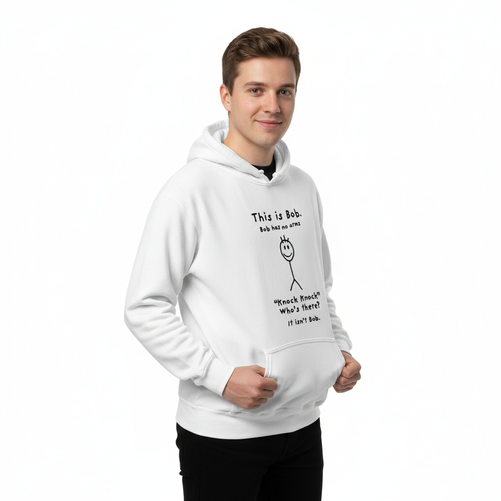 Funny Bob Stick Figure Hoodie – Knock Knock Joke Graphic Sweatshirt for Men and Women - Image 2