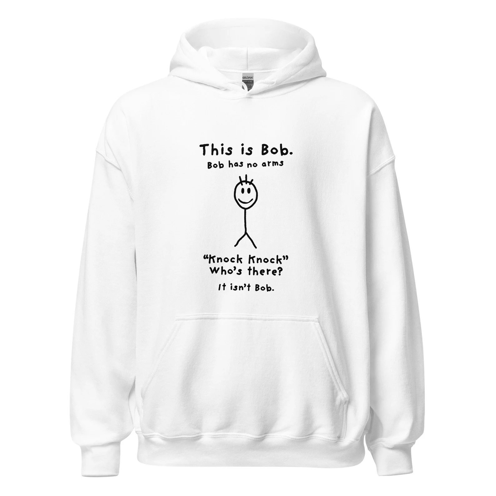 Funny Bob Stick Figure Hoodie – Knock Knock Joke Graphic Sweatshirt for Men and Women - Image 3